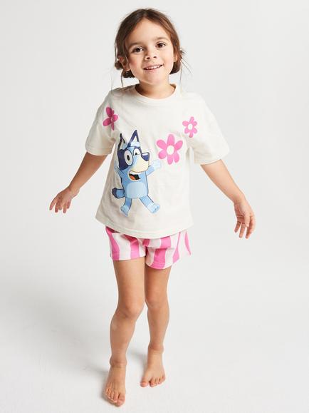 Brand Threads Kids' Bluey Cotton Short Pyjama Set, Multi, Multi