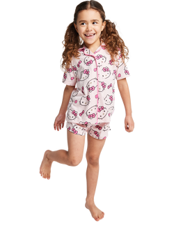 Brand Thread Kids' Hello Kitty Cotton Short Pyjama Set, Pink, Pink