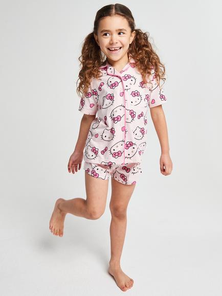 Brand Thread Kids' Hello Kitty Cotton Short Pyjama Set, Pink, Pink