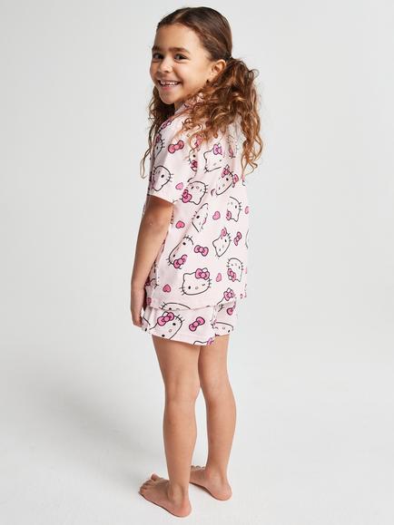 Brand Thread Kids' Hello Kitty Cotton Short Pyjama Set, Pink - view 2, Pink