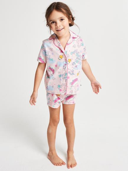 Brand Threads Kids' Peppa Pig Cotton Short Pyjama Set, Multi, Multi