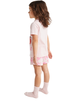 Brand Threads Kids' Disney Princess Short Pyjama Set, Pink - view 2, Pink