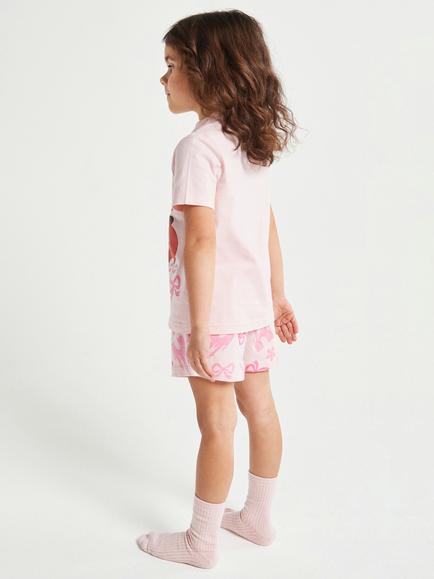 Brand Threads Kids' Disney Princess Short Pyjama Set, Pink - view 2, Pink