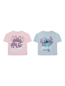 Brand Threads Kids' Disney Stitch T-Shirt, Pack of 2, Multi, Multi