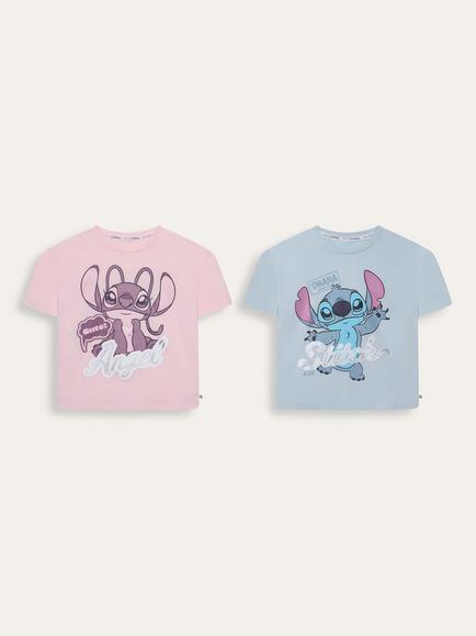 Brand Threads Kids' Disney Stitch T-Shirt, Pack of 2, Multi, Multi