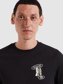 Farah Cotton Regular Fit Short Sleeve Graphic T-Shirt - view 2, Black