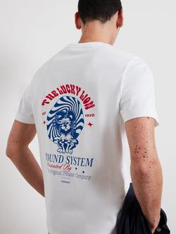 Farah Cotton Regular Fit Lucky Lion Graphic T-Shirt - view 2, White