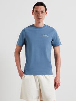 Farah Cotton Regular Fit Lucky Lion Graphic T-Shirt, Blue Tide
