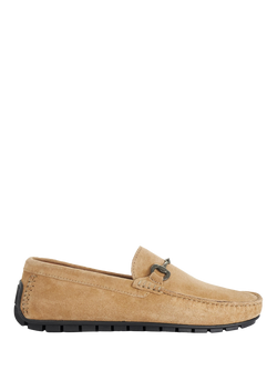 Dune London Brackon Suede Snaffle Trim Moccasin Loafers, Taupe, Taupe