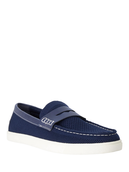 Dune London Benzy Stitch Detail Casual Loafers - view 2, Navy
