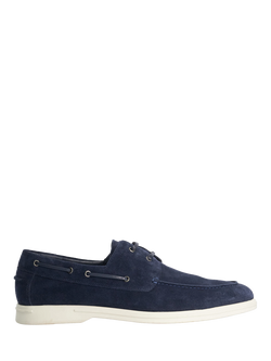 Dune London Boldman Suede Boat Shoes, Navy, Navy