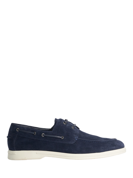 Dune London Boldman Suede Boat Shoes, Navy, Navy