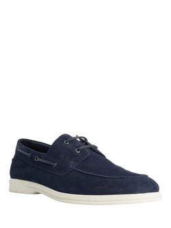 Dune London Boldman Suede Boat Shoes, Navy - view 2, Navy