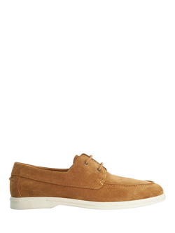 Dune London Boldman Suede Boat Shoes, Tan, Tan