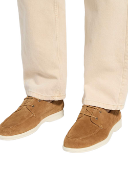 Dune London Boldman Suede Boat Shoes, Tan - view 2, Tan