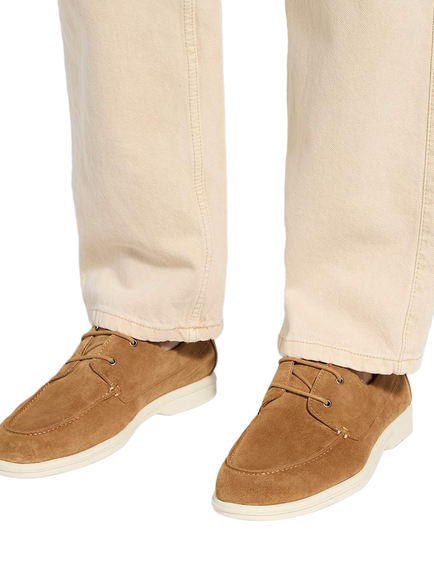 Dune London Boldman Suede Boat Shoes, Tan - view 2, Tan