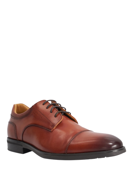 Dune London Sanson Leather Gibson Shoes - view 2, Tan