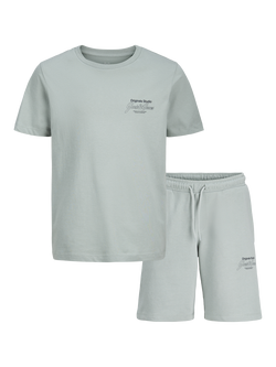 Jack & Jones Kids' Niko T-Shirt and Shorts Set, Iceberg Green, Iceberg Green