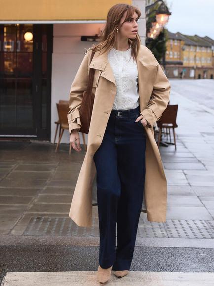 Mint Velvet Funnel Neck Trench Coat, Natural - view 2, Natural