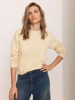 Mint Velvet Cornelli Embroidered Sweatshirt, Yellow, Yellow
