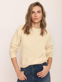 Mint Velvet Cornelli Embroidered Sweatshirt, Yellow - view 2, Yellow