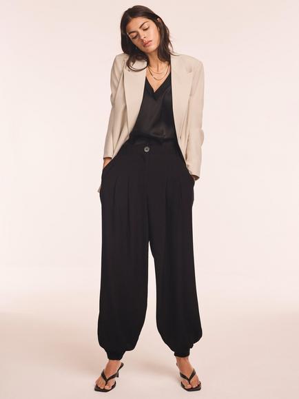 Mint Velvet Soft Balloon Trousers, Black, Black