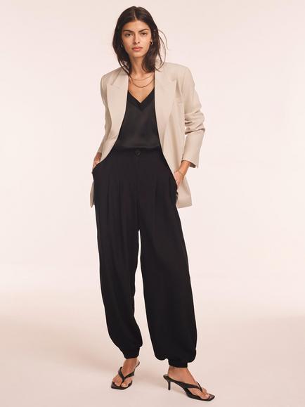 Mint Velvet Soft Balloon Trousers, Black - view 2, Black
