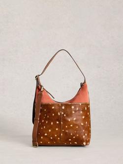 White Stuff Sophia Suede Crossbody Bag, Brown/Pink, Brown/Pink