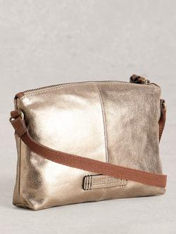 White Stuff Hollie Metallic Pure Leather Mini Crossbody Bag, Bronze - view 2, Bronze