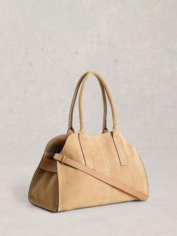 White Stuff Bryony Studded Pure Leather Bowling Bag, Natural - view 2, Natural