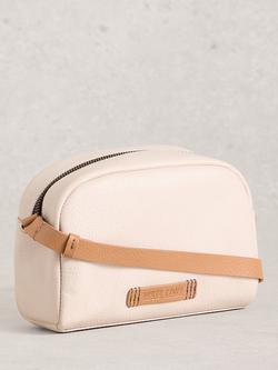 White Stuff Bella Studded Pure Leather Crossbody Bag, White/Brown - view 2, White/Brown