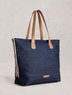 White Stuff Natalie Denim Tote Bag, Navy - view 2, Navy