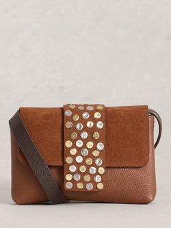 White Stuff Tabby Mini Leather Crossbody Bag, Brown/Multi, Brown Multi
