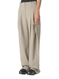 IRO Sonja Pleat Loose Trousers, Light Grey - view 2, Olive Green