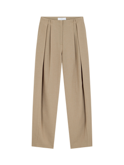 IRO Sonja Pleat Loose Trousers, Light Grey, Olive Green