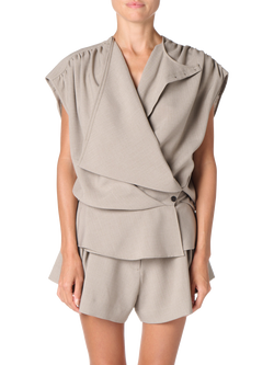 IRO Scilla Drape Wrap Top, Light Grey, Light Grey
