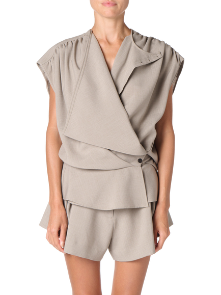 IRO Scilla Drape Wrap Top, Light Grey, Light Grey