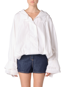 IRO Wallie Tiered Cuffs Shacket, White, White