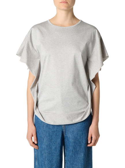 IRO Amoria Frill Sleeve T-Shirt, Light Grey, Light Grey