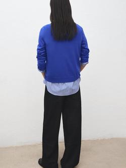 Mango Crew Neck Jumper, Electric Blue - view 2, Electric Blue