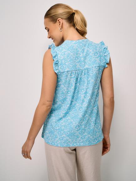 Crew Clothing Lydia Sleeveless Top, Navy Blue - view 2, Navy Blue