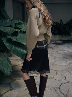 Mango High Neck Oversized Jumper, Stone - view 2, Stone