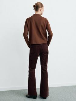 Mango Mock Neck Relaxed Fit Jumper, Caramel - view 2, Caramel