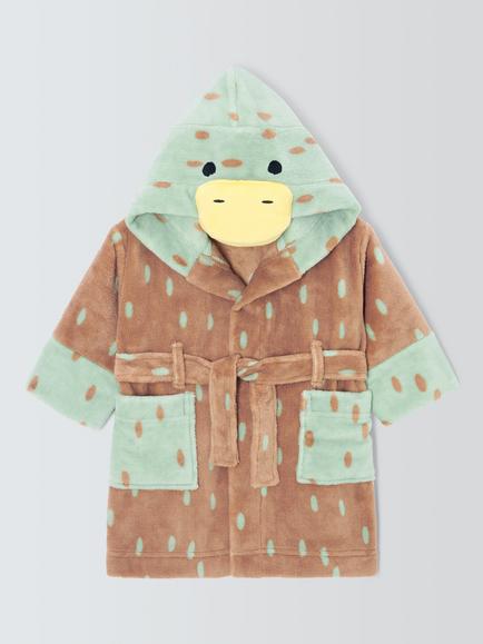 John Lewis Baby Duck Robe, Green, Green