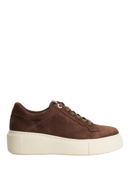 Dune London Evienne Flatform Suede Trainers, Brown, Brown