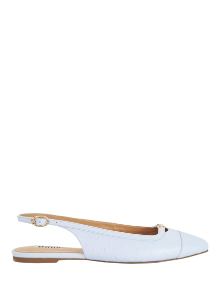 Dune London Hanna Slingback Flat Ballet Shoe, Blue, Blue
