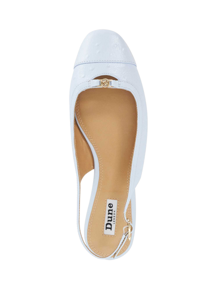 Dune London Hanna Slingback Flat Ballet Shoe, Blue - view 2, Blue