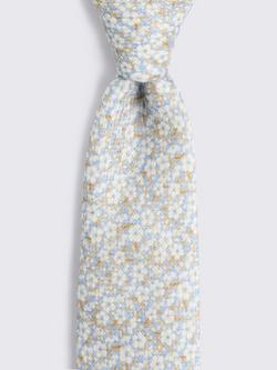 Moss Linen with Cotton Textured Ditsy Floral Tie - view 2, Light Blue