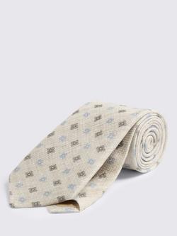Moss Naté-Textured Silk Linen Tie, Light Blue/Brown, Light Blue/Brown