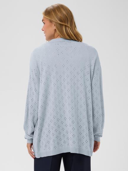Saint Tropez Oline Open Neck Textured Cardigan, Kentucky Blue - view 2, Kentucky Blue